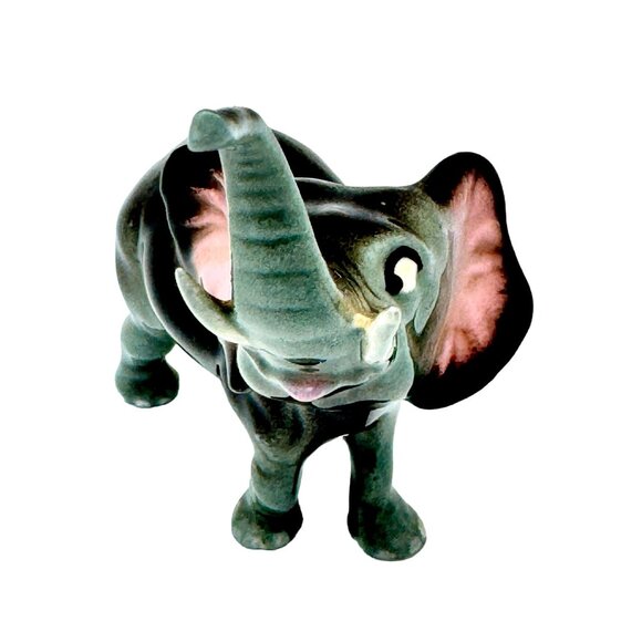 Vintage Hagen Renaker Ceramic Elephant Figurine Hand-Painted 3" Tall Gray & Pink - Picture 2 of 8